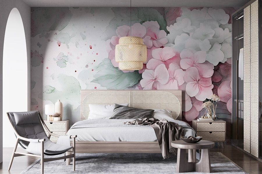 Pintura de flores rosas