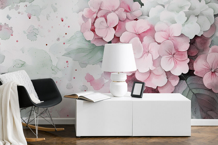 Pintura de flores rosas