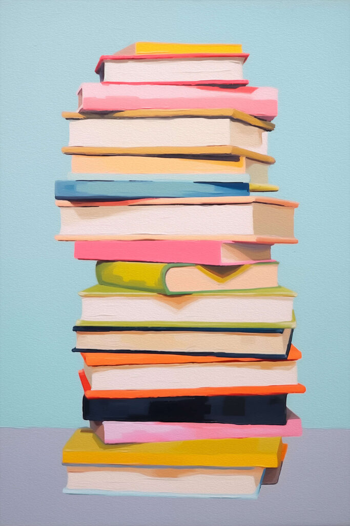 Stack of books on a table Stack of books on a table