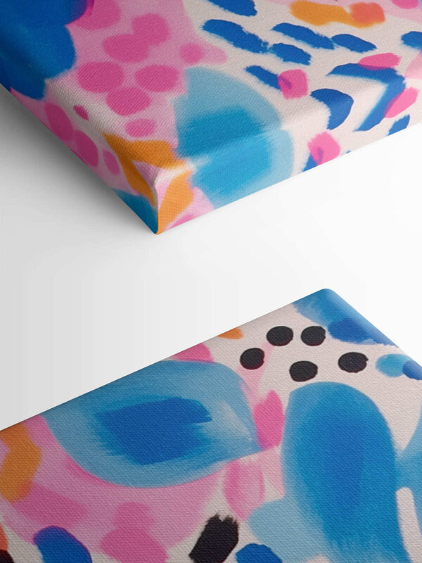 Colorful pattern with black and blue spots