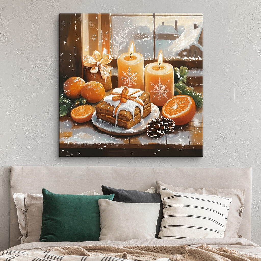 Food and candles on a table Food and candles on a table