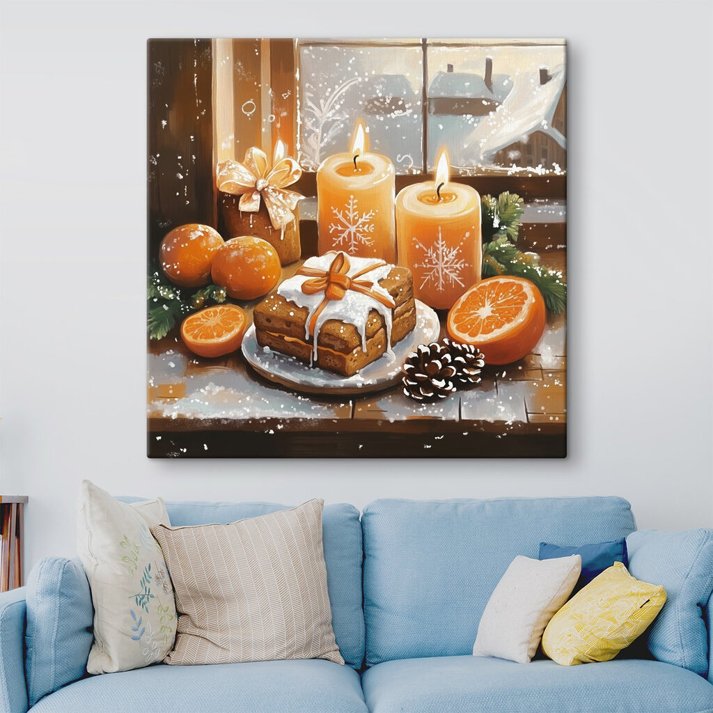 Food and candles on a table Food and candles on a table