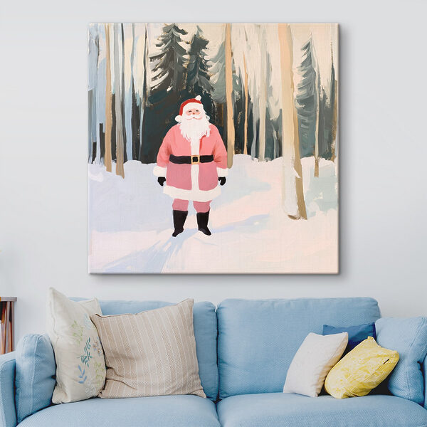 Painting of a santa claus in the snow