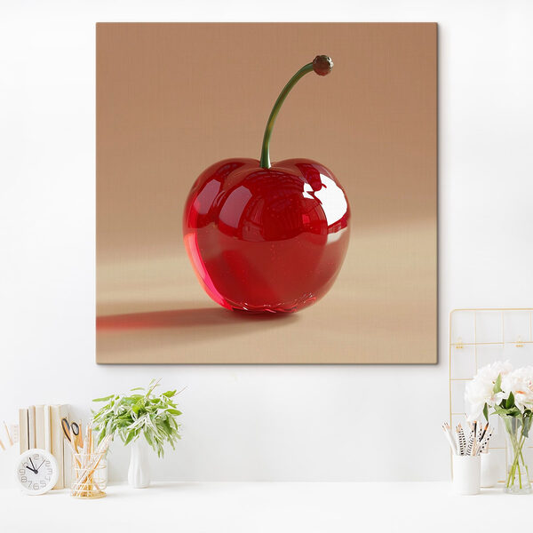 Red cherry with a stem Red cherry with a stem
