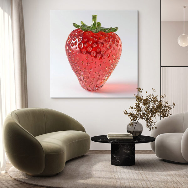 Red strawberry with green stem Red strawberry with green stem