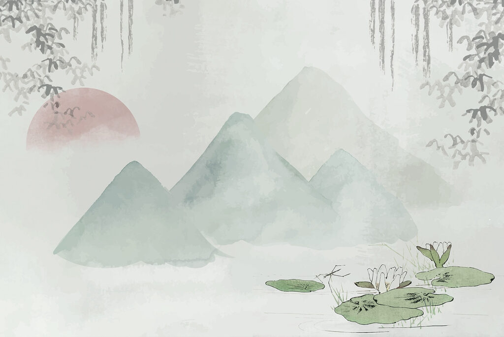 Painting of mountains and water Painting of mountains and water