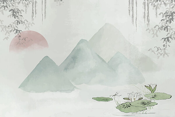 Painting of mountains and water Painting of mountains and water