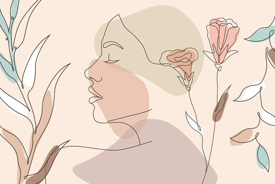 Fotomurales Cara de mujer con flores - Imagen 3
