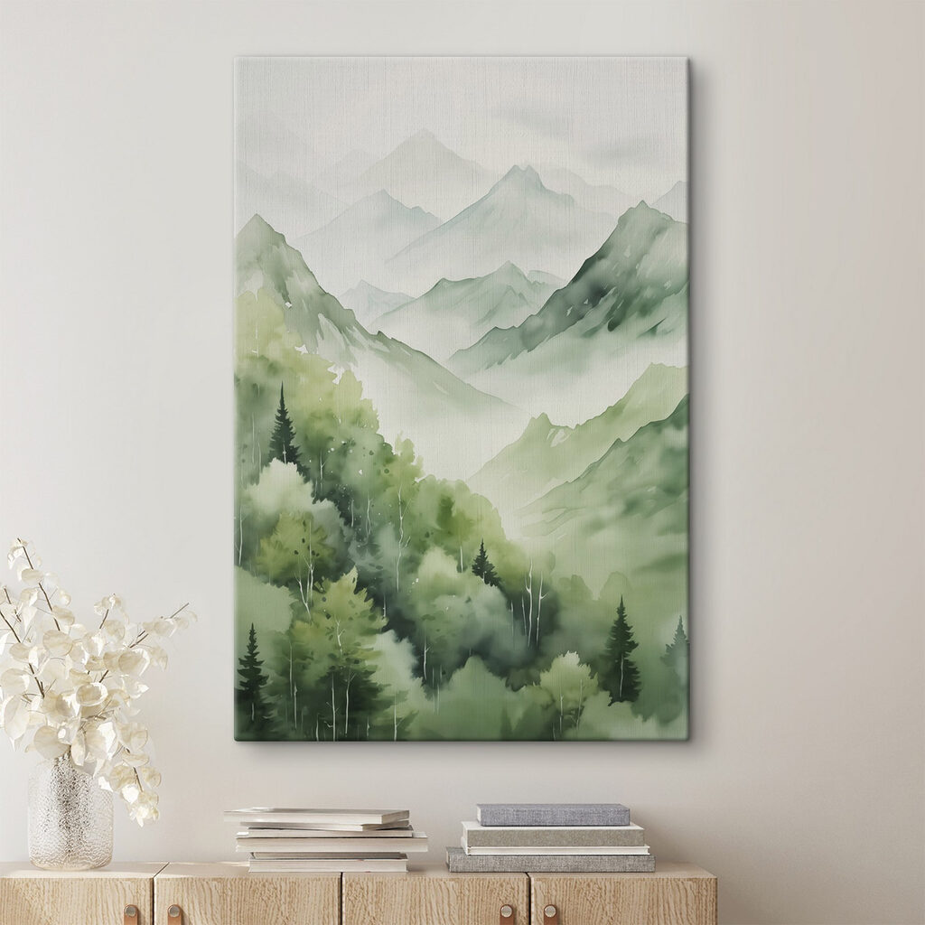 Painting of a mountain range