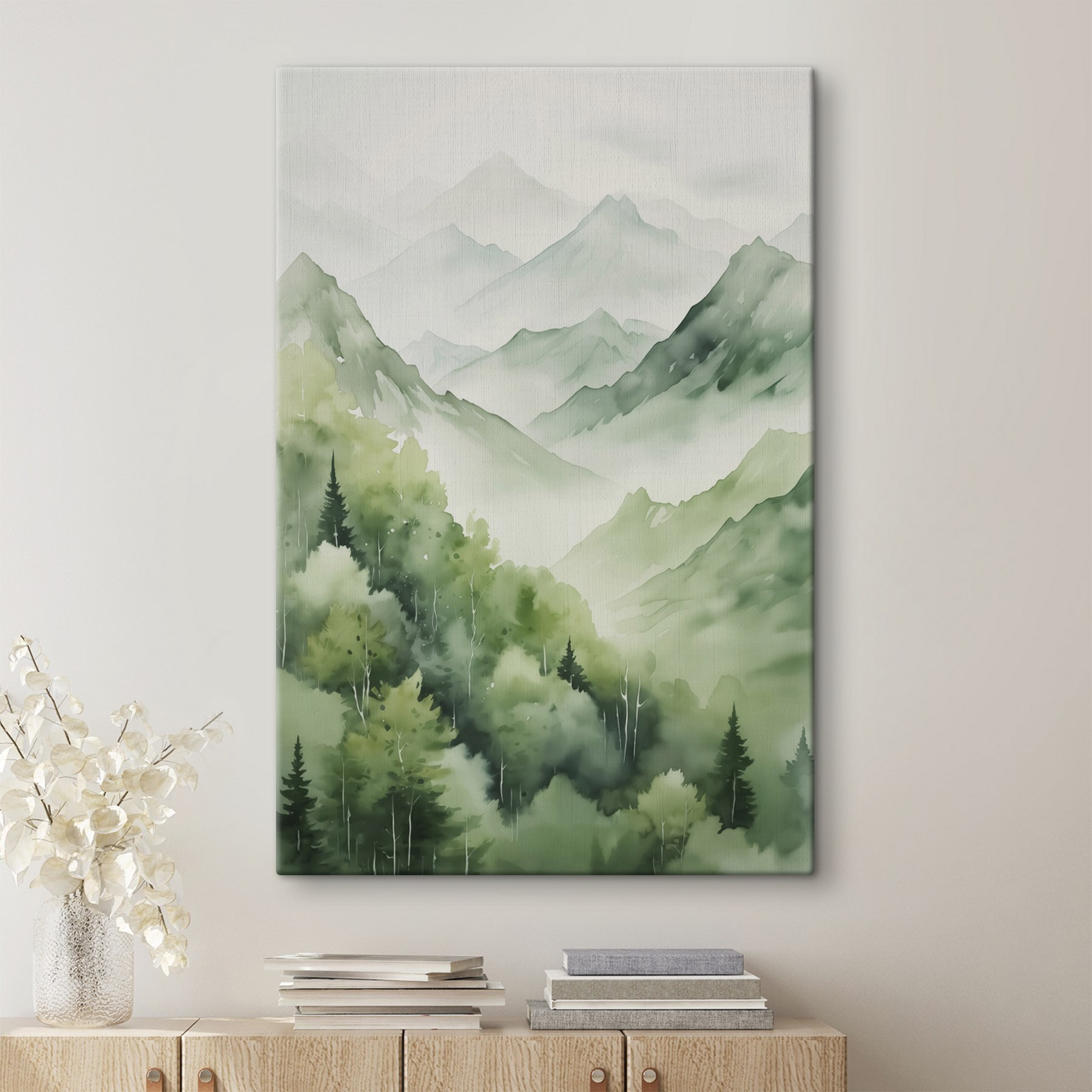 Painting of a mountain range