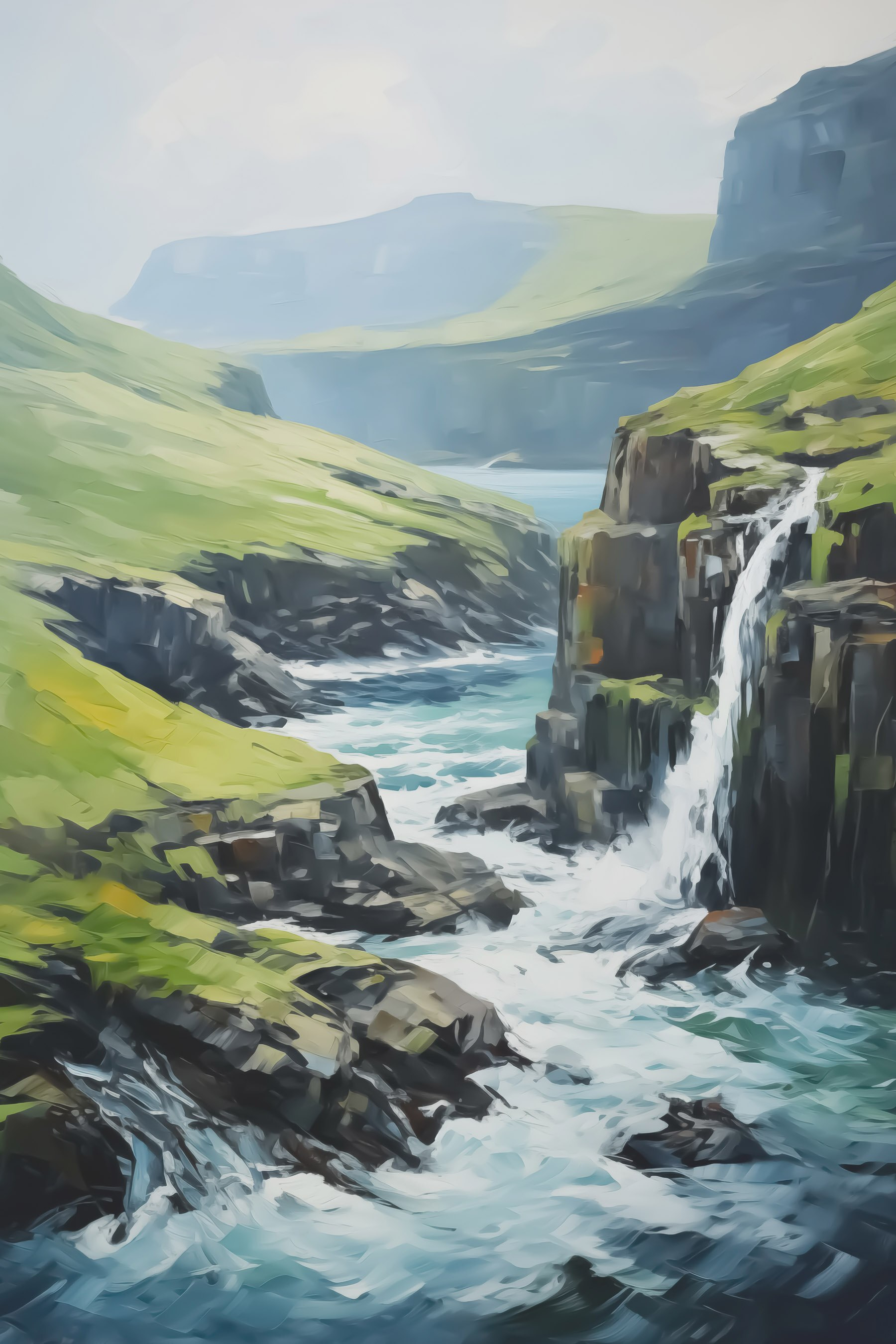 Waterfall in a valley