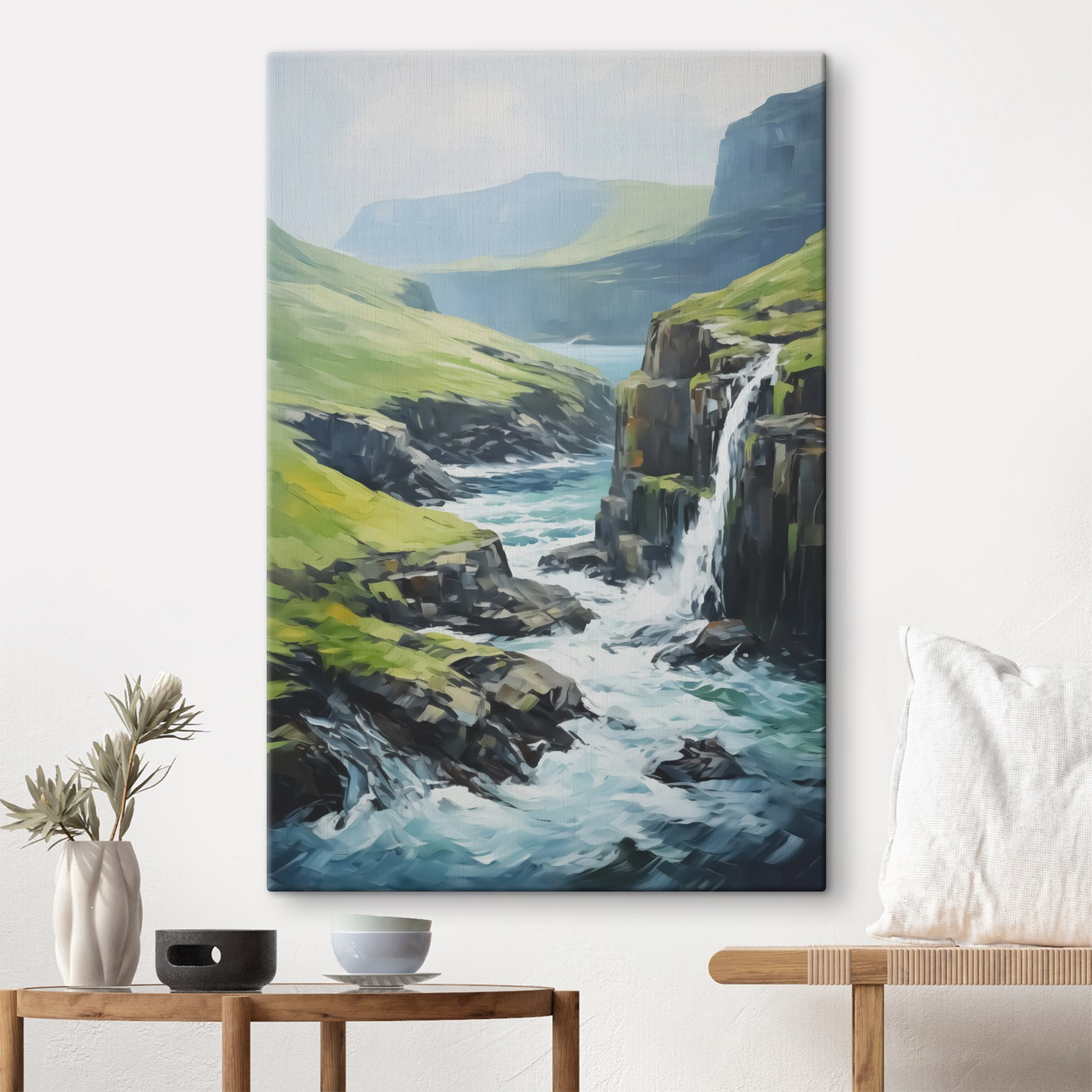 Waterfall in a valley