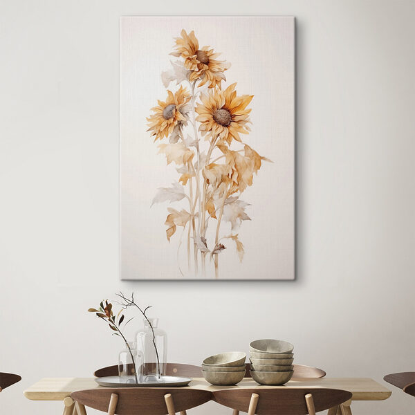 Cuadros Cuadros Cuadro de girasoles sobre fondo blanco (SKU: s42127)