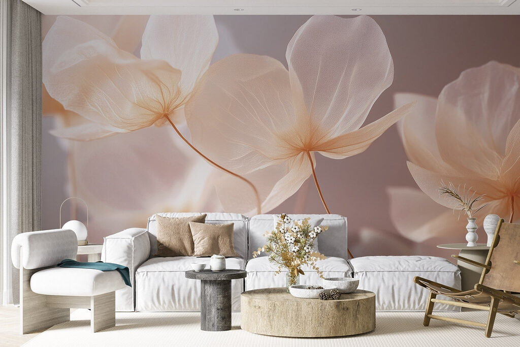 Delicate petals in soft pastel hues
