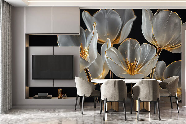 Group of glass flowers