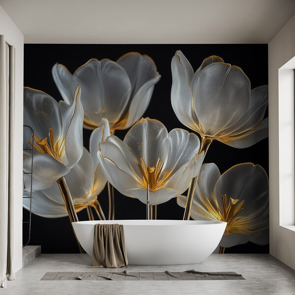 Group of glass flowers