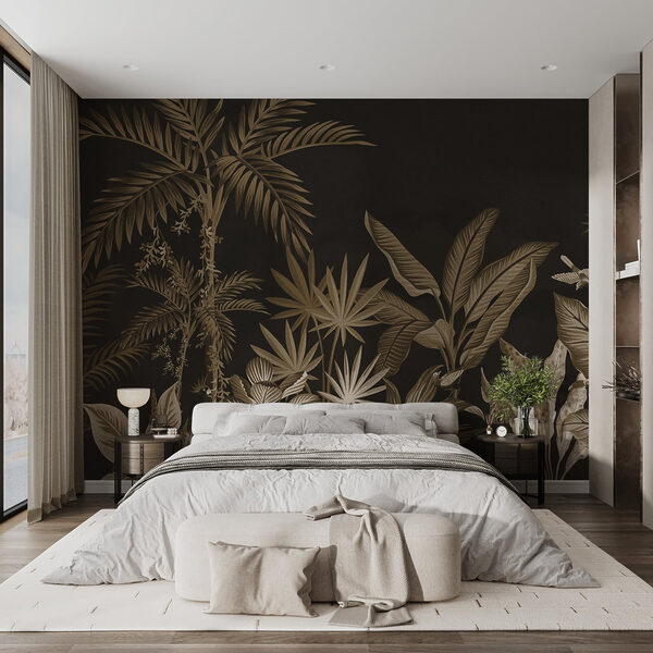 Papel pintado con plantas y hojas Papel pintado con plantas y hojas