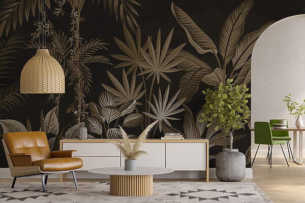 Papel pintado con plantas y hojas Papel pintado con plantas y hojas