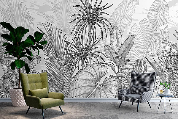 Dibujo de plantas en blanco y negro Dibujo de plantas en blanco y negro
