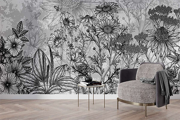 Imagen de flores en blanco y negro Imagen de flores en blanco y negro
