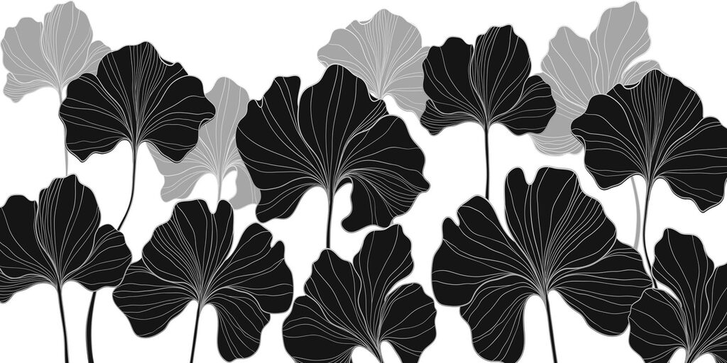 Diseño floral en blanco y negro Diseño floral en blanco y negro
