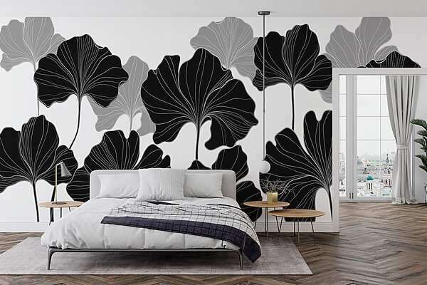Diseño floral en blanco y negro Diseño floral en blanco y negro