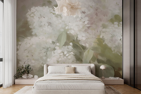 Delicadas flores blancas bajo una luz suave Delicadas flores blancas bajo una luz suave