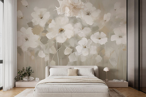 Pintura de flores blancas Pintura de flores blancas