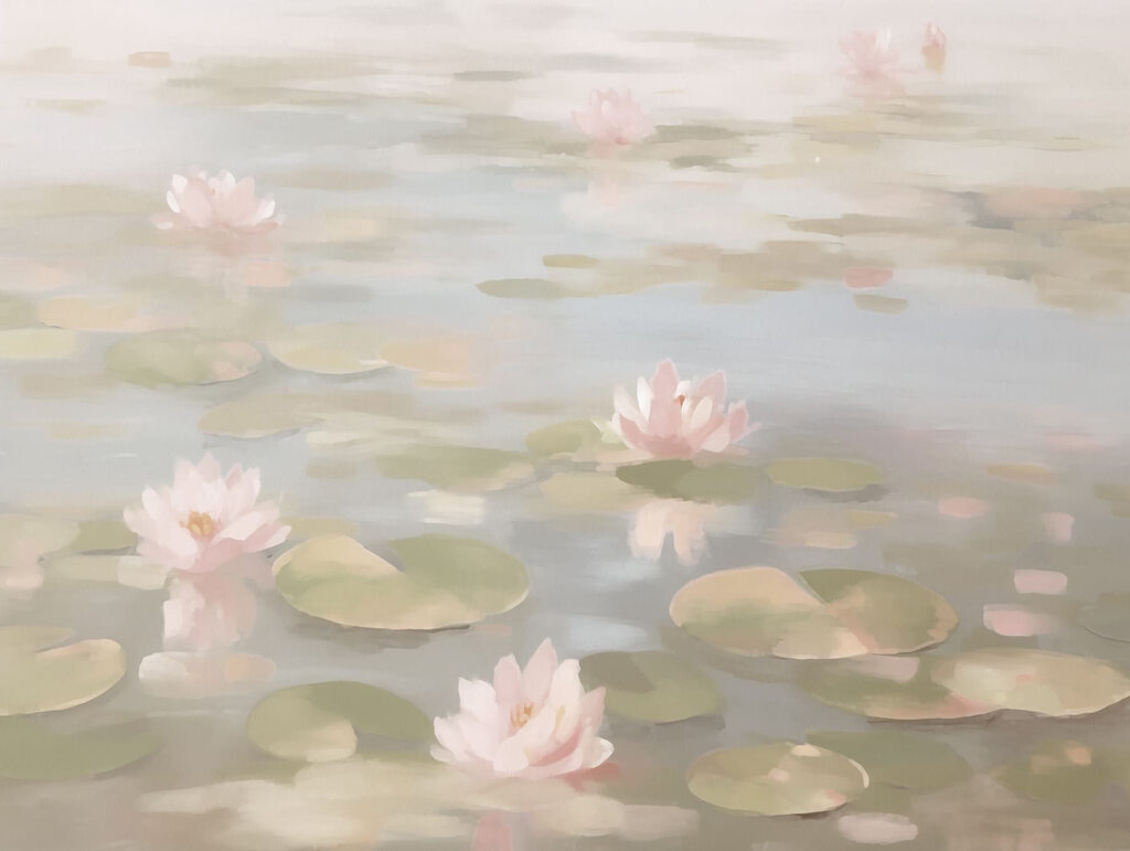 Flores de nenúfar en un estanque Flores de nenúfar en un estanque