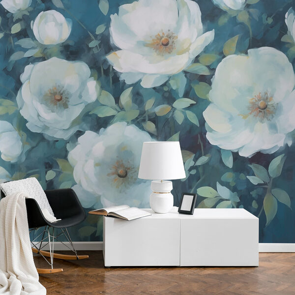 Pintura de flores blancas Pintura de flores blancas