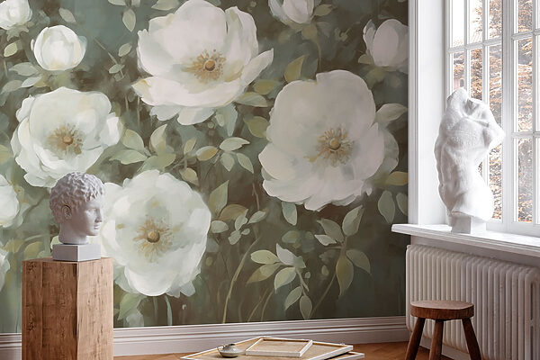Pintura de flores blancas Pintura de flores blancas