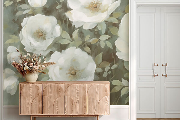 Pintura de flores blancas Pintura de flores blancas