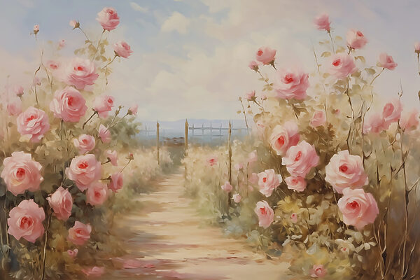 Pintura de rosas rosadas Pintura de rosas rosadas