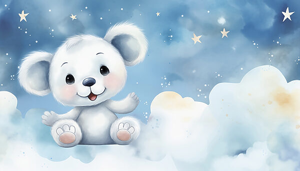 Dibujo animado de un oso blanco Dibujo animado de un oso blanco