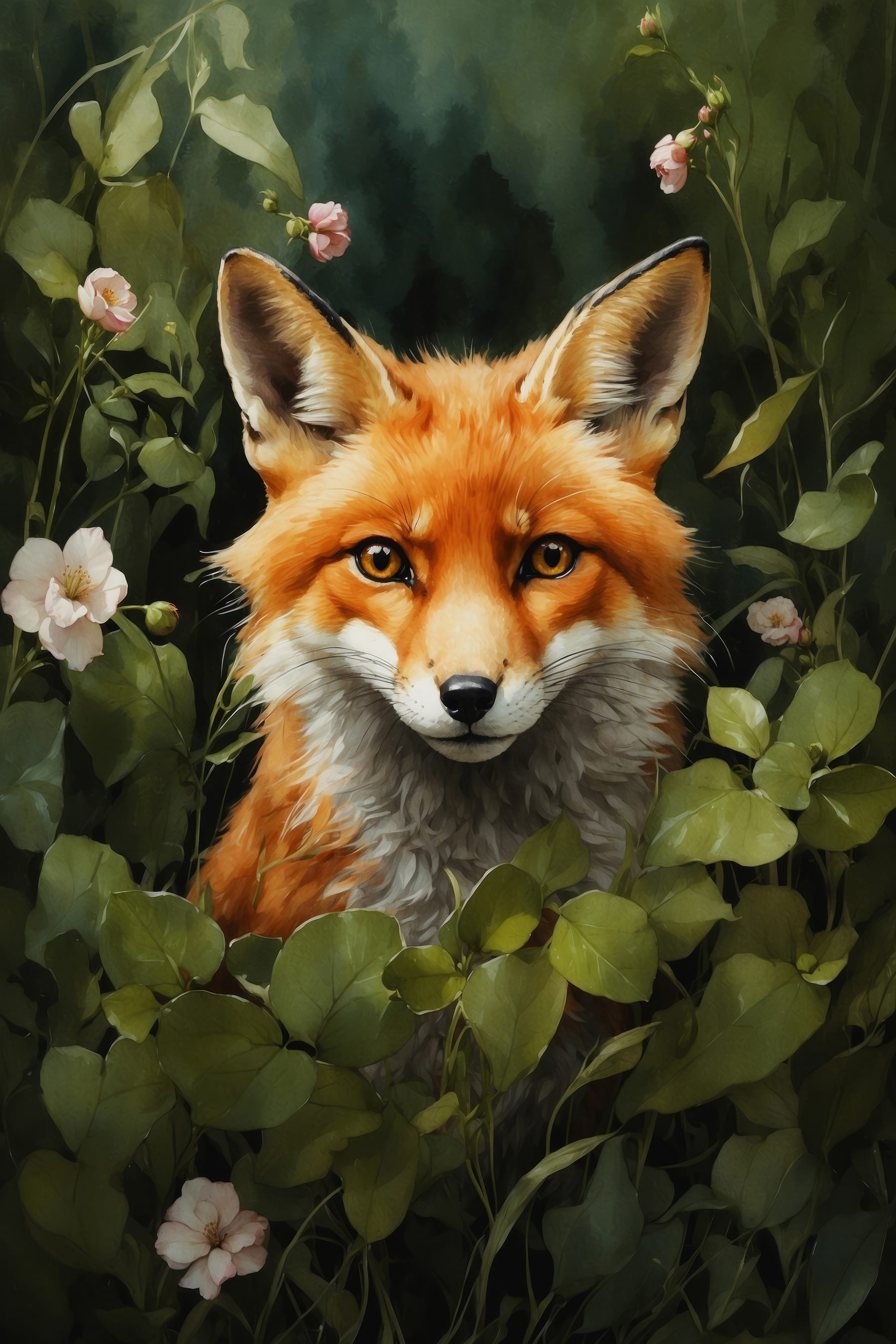 Fox in a bush Fox in a bush
