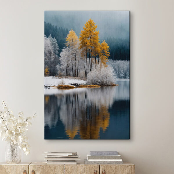 Cuadros Cuadros Lago con árboles y nieve (SKU: s41785)