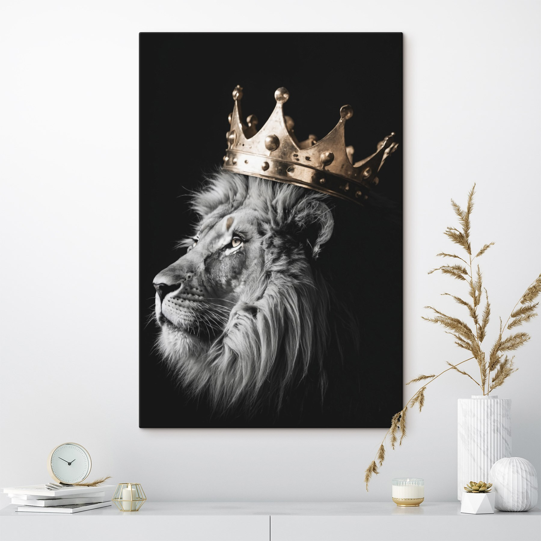 Lion wearing a crown