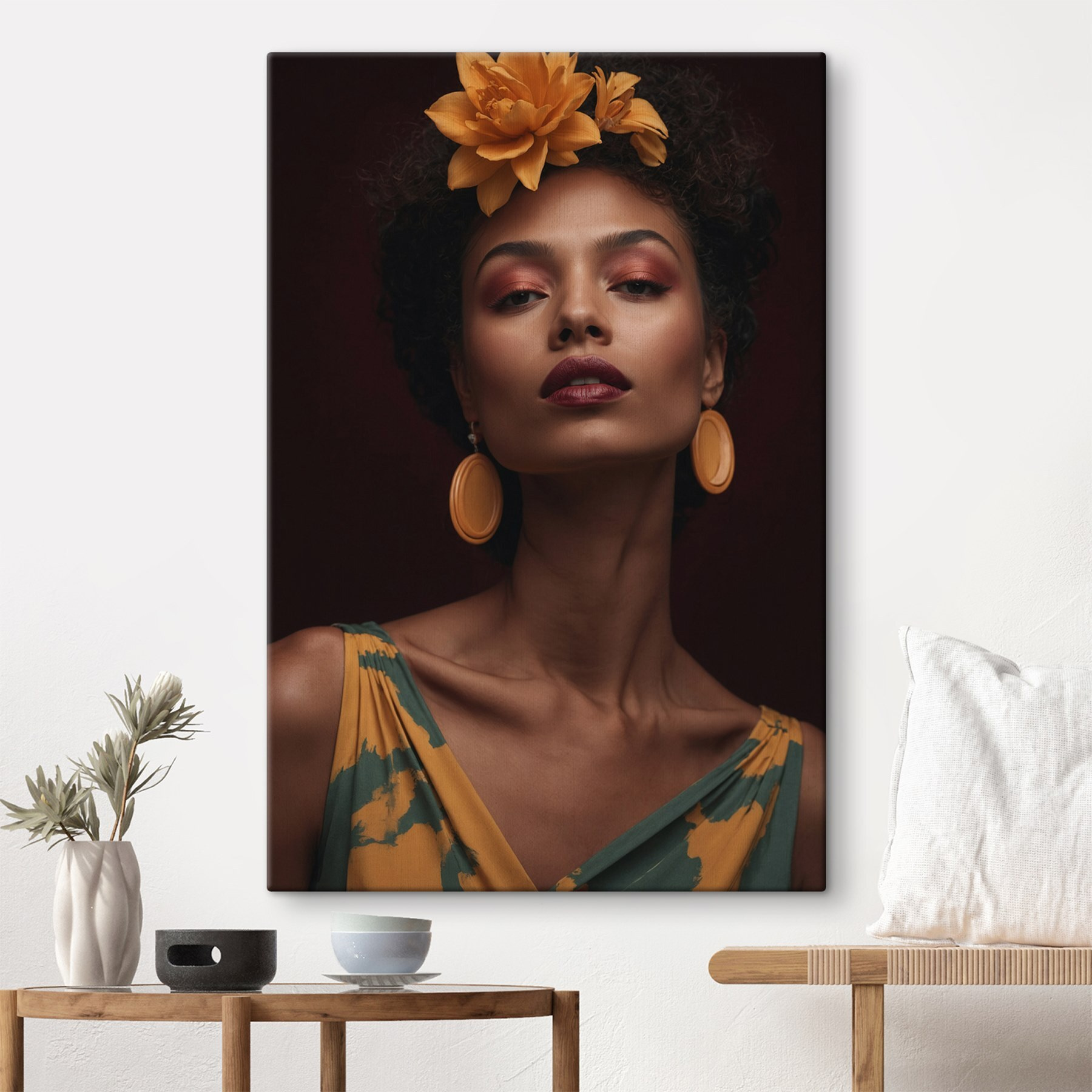 Woman with a flower in her hair