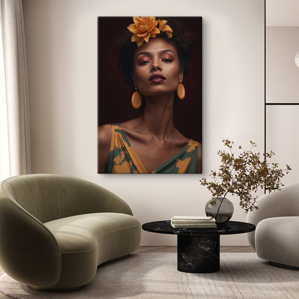 Woman with a flower in her hair