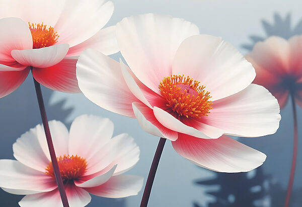 Delicadas flores danzan bajo una luz suave Delicadas flores danzan bajo una luz suave