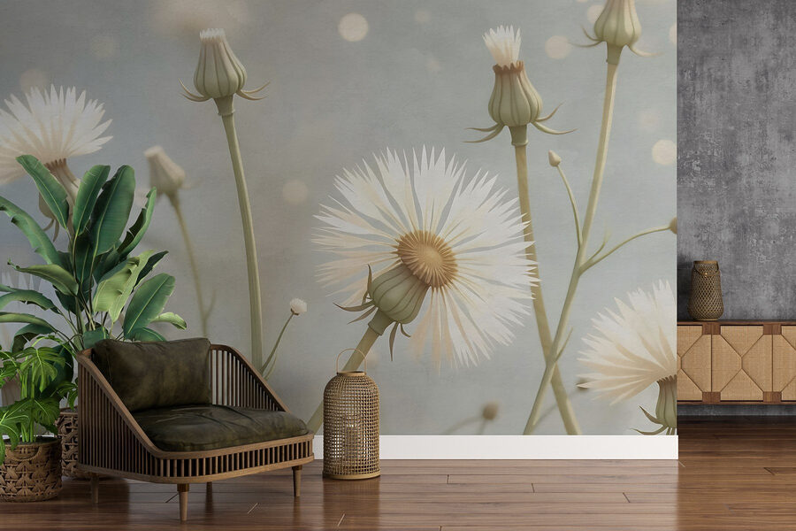 Flores delicadas en tonos suaves