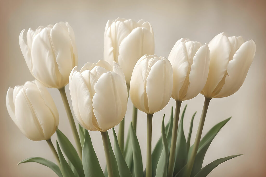 Grupo de tulipanes blancos Grupo de tulipanes blancos