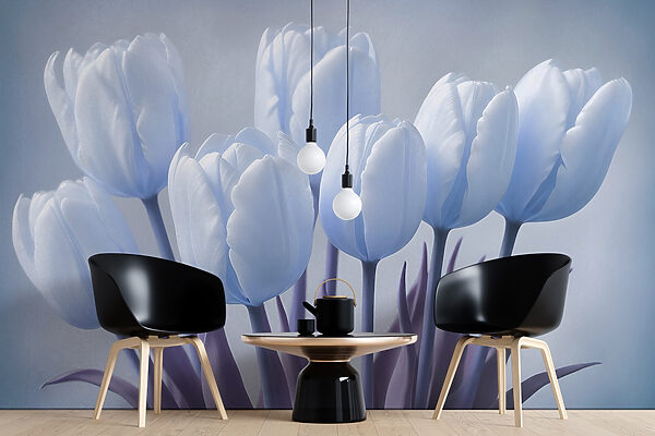 Group of white tulips