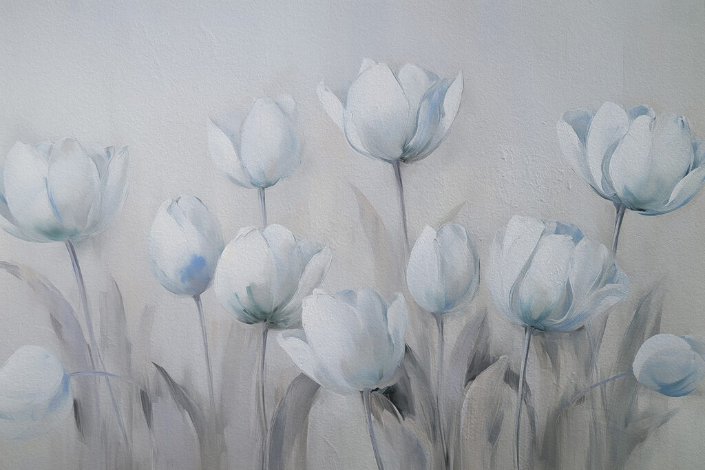 Pintura de flores blancas Pintura de flores blancas