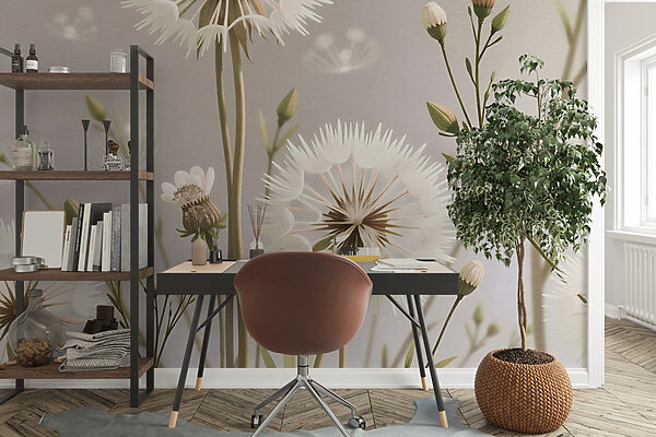 Delicate white flowers in nature