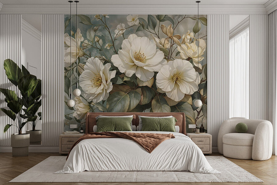 Delicadas flores sobre un fondo suave