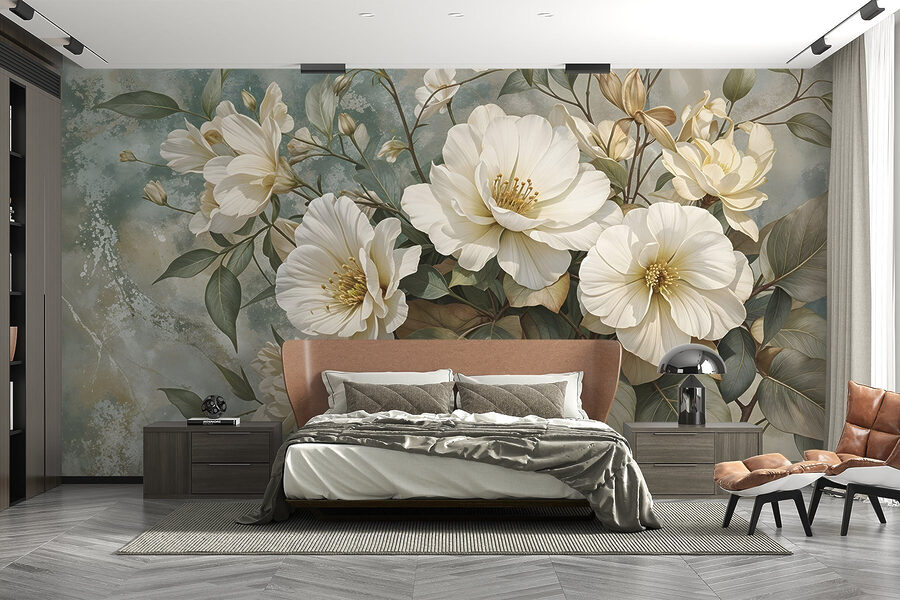 Delicadas flores sobre un fondo suave