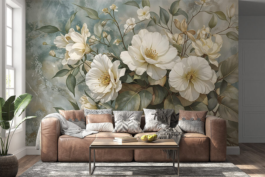 Delicadas flores sobre un fondo suave