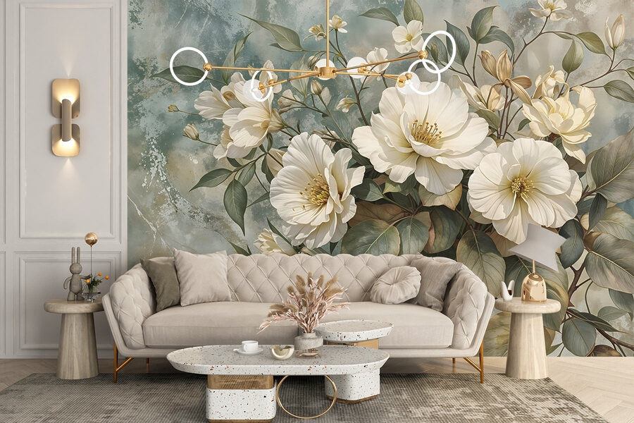Delicadas flores sobre un fondo suave