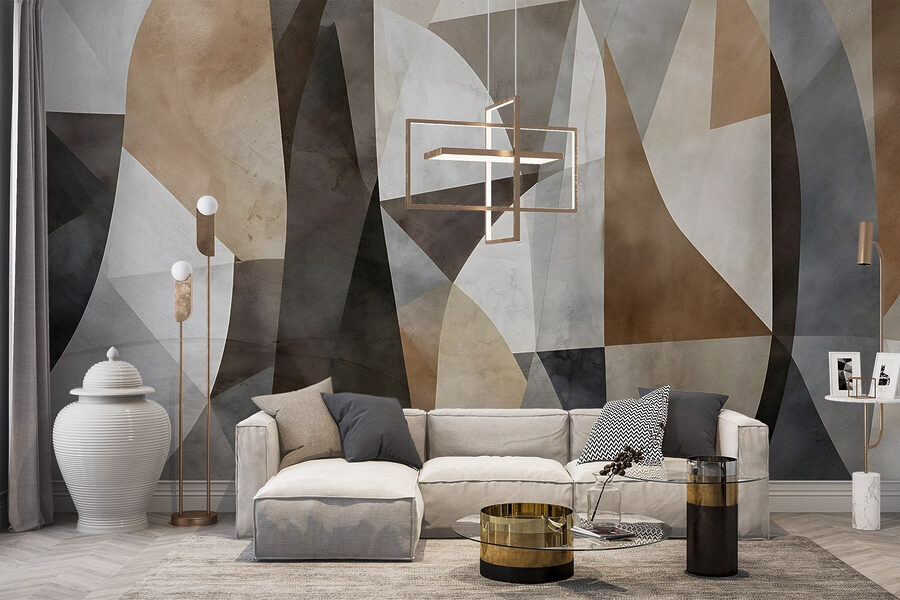Pared con diferentes colores y formas